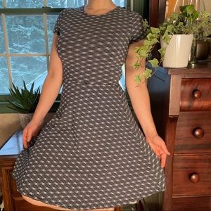 Leota stretch black and white circle dress.